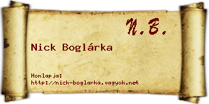 Nick Boglárka névjegykártya